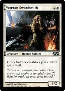 Veteran Swordsmith (Magic 2010 Core Set) Medium Play Foil