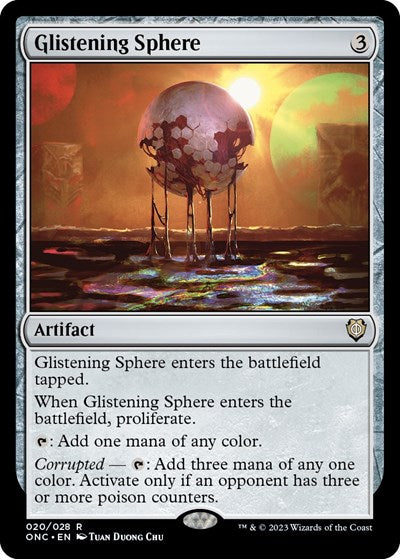 Glistening Sphere (Commander: Phyrexia: All Will Be One) Heavy Play