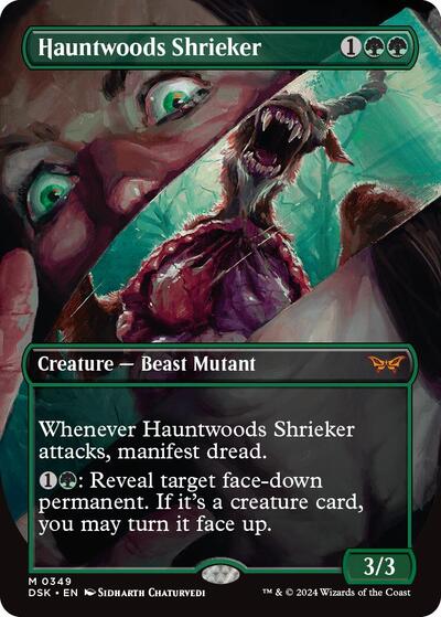 Hauntwoods Shrieker (Borderless) (Duskmourn: House of Horror) Light Play Foil