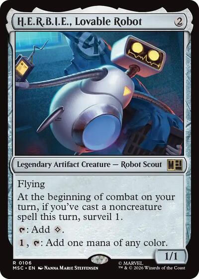 H.E.R.B.I.E., Lovable Robot (Surge Foil) (Commander: Marvel Super Heroes) Light Play Foil