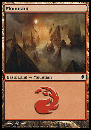 Mountain (243a) (Zendikar) Light Play
