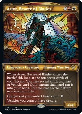 Astor, Bearer of Blades (Textured Foil) (Dominaria United) Light Play Foil