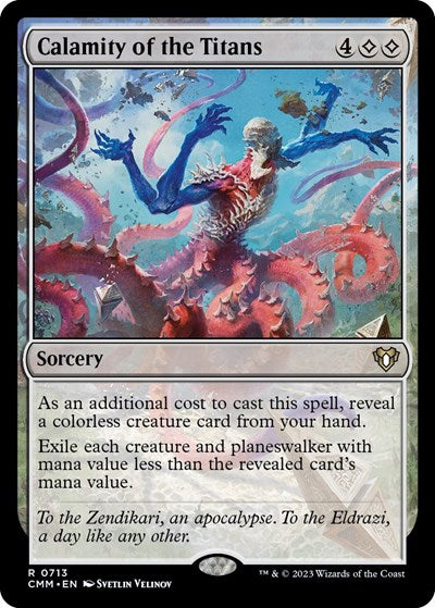 Calamity of the Titans (Commander Masters) Light Play
