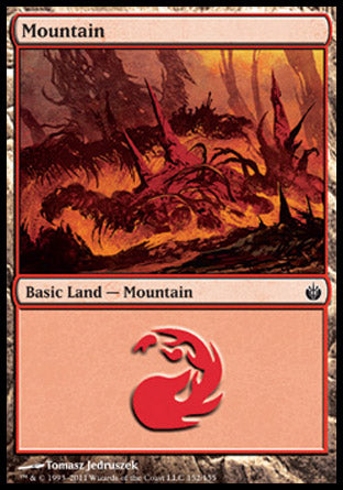 Mountain (152) (Mirrodin Besieged) Medium Play Foil