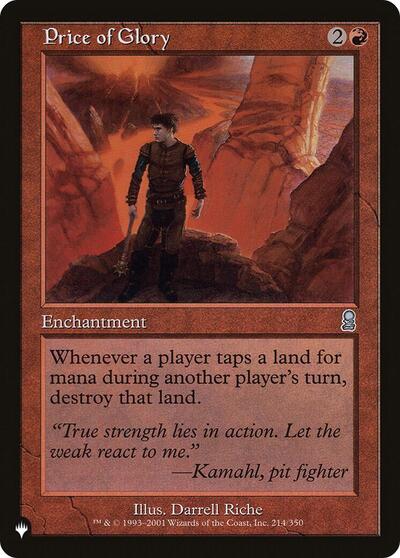 Price of Glory (The List) Light Play