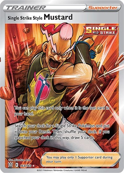 Single Strike Style Mustard (Full Art) (SWSH05: Battle Styles) Near Mint Holofoil