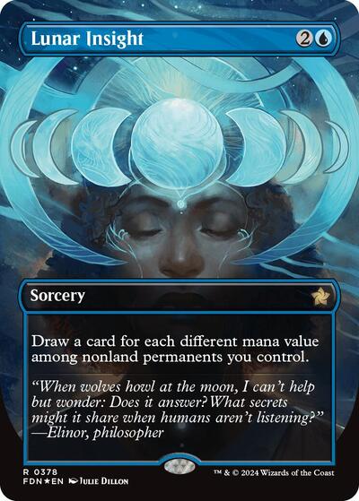 Lunar Insight (Borderless) (Mana Foil) (Foundations) Near Mint Foil