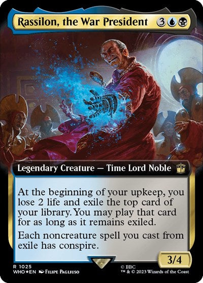 Rassilon, the War President (Extended Art) (Surge Foil) (Universes Beyond: Doctor Who) Near Mint Foil