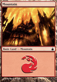 Mountain (302) (Ravnica) Light Play Foil