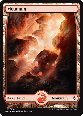 Mountain (265) (Full Art) (Battle for Zendikar) Near Mint