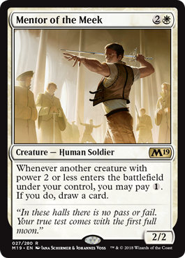 Mentor of the Meek (Magic 2019 Core Set) Medium Play