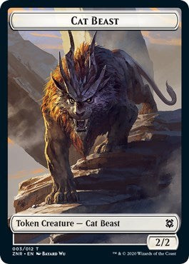 Cat Beast Token (Zendikar Rising) Light Play