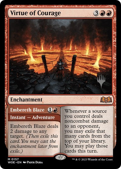 Virtue of Courage (Promo Pack: Wilds of Eldraine) Near Mint