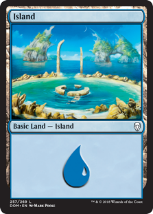 Island (257) (Dominaria) Light Play Foil