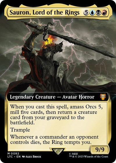 Sauron, Lord of the Rings (Extended Art) (Commander: The Lord of the Rings: Tales of Middle-earth) Near Mint