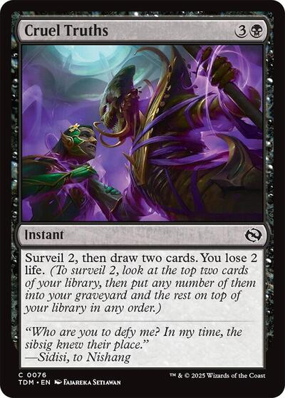 Cruel Truths (Tarkir: Dragonstorm) Light Play Foil