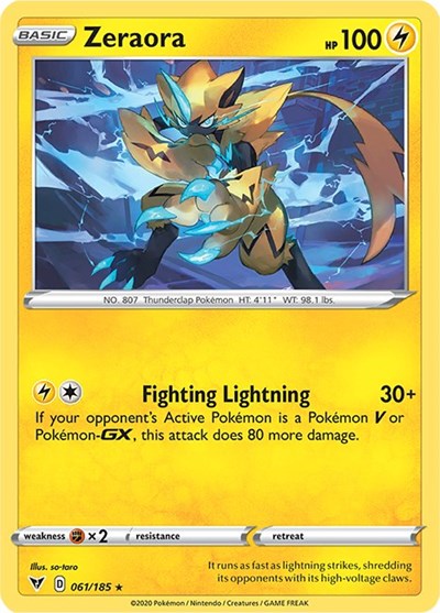 Zeraora (SWSH04: Vivid Voltage) Light Play Holofoil