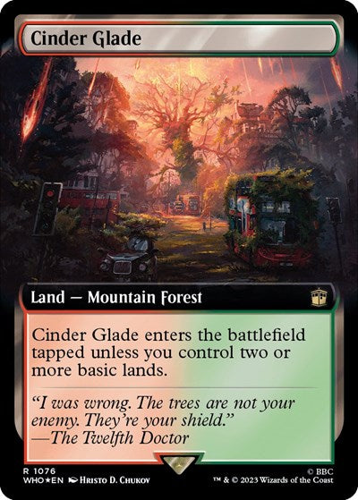 Cinder Glade (Extended Art) (Surge Foil) (Universes Beyond: Doctor Who) Near Mint Foil