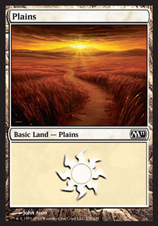 Plains (230) (Magic 2011 Core Set) Medium Play Foil