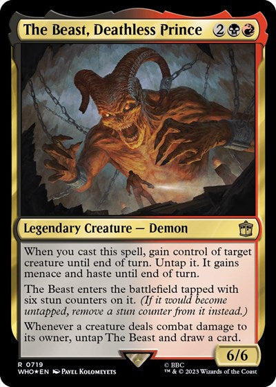 The Beast, Deathless Prince (Surge Foil) (Universes Beyond: Doctor Who) Light Play Foil