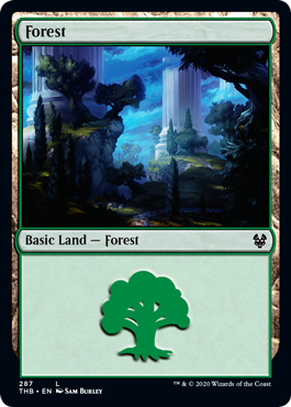 Forest (287) (Theros Beyond Death) Medium Play Foil