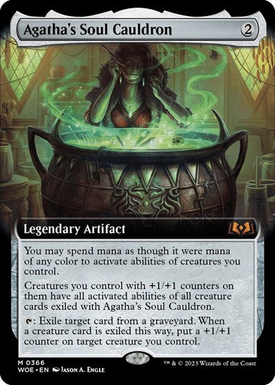 Agatha's Soul Cauldron (Extended Art) (Wilds of Eldraine) Light Play Foil