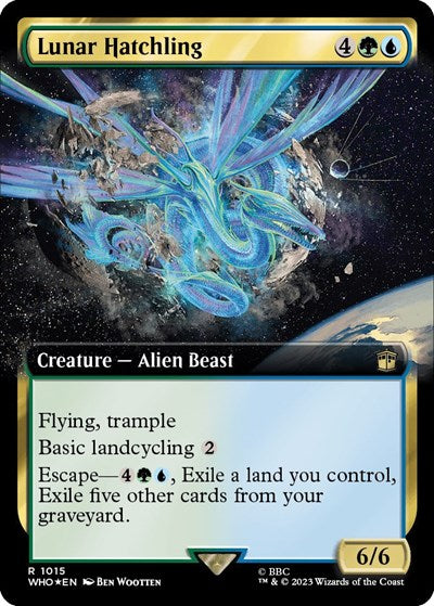 Lunar Hatchling (Extended Art) (Surge Foil) (Universes Beyond: Doctor Who) Light Play Foil