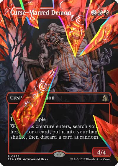 Curse-Marred Demon (Borderless) (Facet Foil) (Reality Fracture) Near Mint Foil
