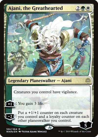 Ajani, the Greathearted (Promos: Prerelease Cards) Light Play Foil