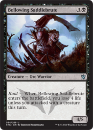 Bellowing Saddlebrute (Khans of Tarkir) Light Play Foil