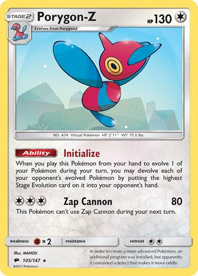 Porygon-Z (SM - Burning Shadows) Light Play Reverse Holofoil