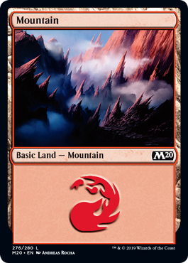 Mountain (276) (Magic 2020 Core Set) Light Play Foil