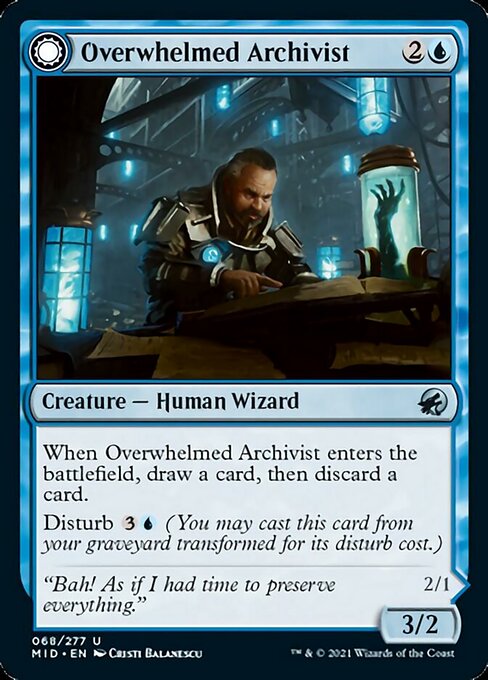 Overwhelmed Archivist / Archive Haunt (Innistrad: Midnight Hunt) Light Play