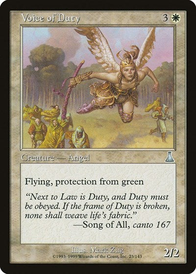 Voice of Duty (Urza's Destiny) Light Play Foil
