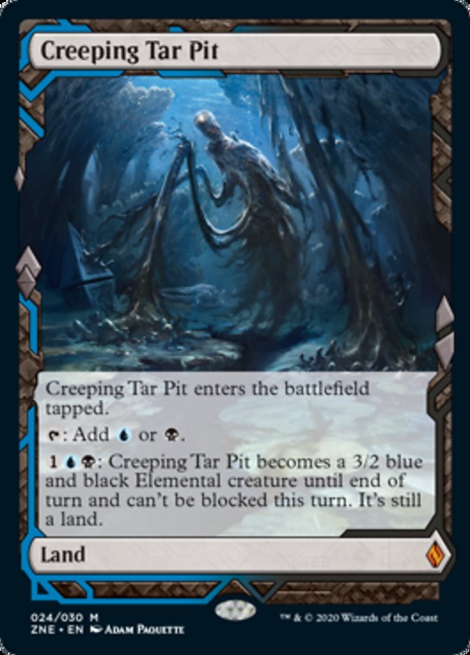 Creeping Tar Pit (Zendikar Rising Expeditions) Light Play Foil