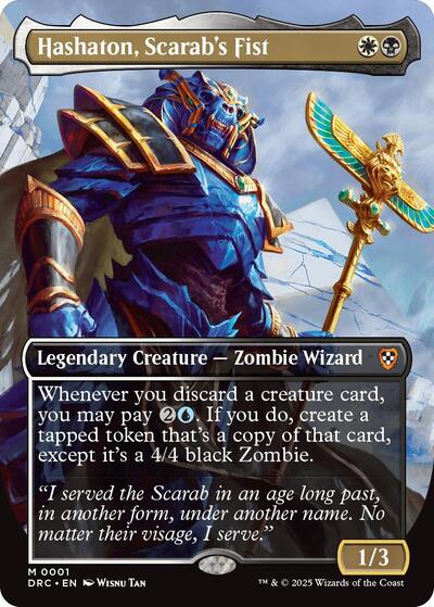 Hashaton, Scarab's Fist (Borderless) (Commander: Aetherdrift) Near Mint Foil