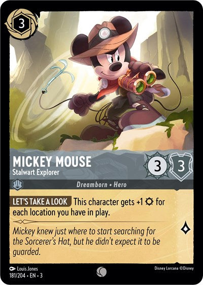 Mickey Mouse - Stalwart Explorer (Into the Inklands) Near Mint Cold Foil