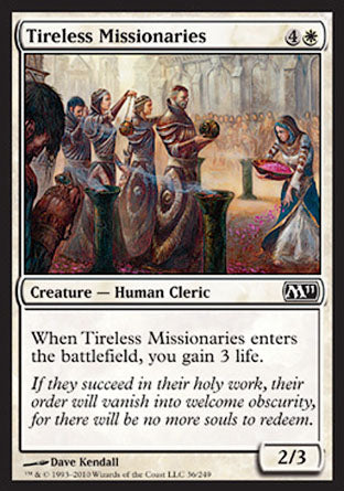 Tireless Missionaries (Magic 2011 Core Set) Light Play