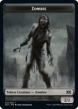 Zombie / Knight Double-sided Token (Double Masters 2022) Light Play