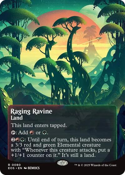 Raging Ravine (0080) (Borderless) (Stellar Sights) Light Play Foil