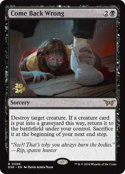 Come Back Wrong (0086) (Promos: Prerelease Cards) Light Play Foil