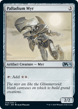 Palladium Myr (Magic 2021 Core Set) Medium Play Foil