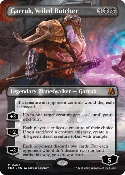 Garruk, Veiled Butcher (Borderless) (Reality Fracture) Near Mint