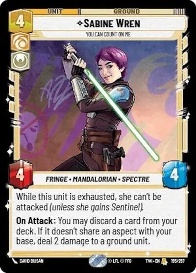 Sabine Wren You Can Count On Me (Twilight of the Republic) Near Mint Foil