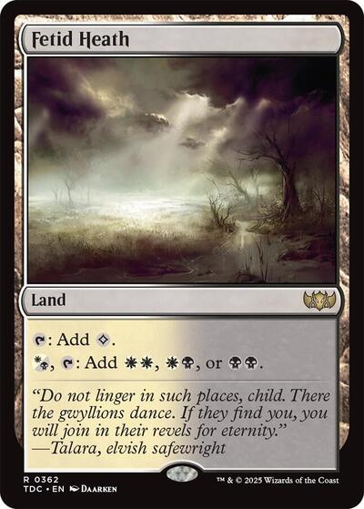 Fetid Heath (Commander: Tarkir: Dragonstorm) Light Play