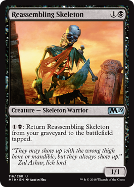 Reassembling Skeleton (Magic 2019 Core Set) Light Play Foil