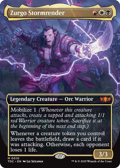 Zurgo Stormrender (Borderless) (Commander: Tarkir: Dragonstorm) Light Play Foil