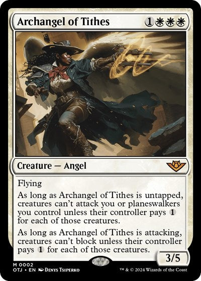 Archangel of Tithes (Outlaws of Thunder Junction) Light Play Foil