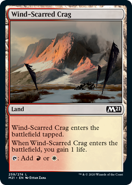 Wind-Scarred Crag (Magic 2021 Core Set) Light Play