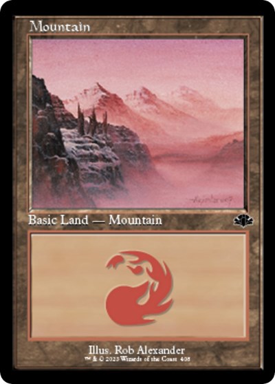 Mountain (408) (Retro Frame) (Dominaria Remastered) Near Mint